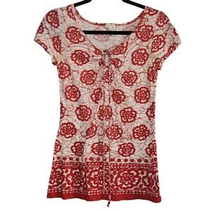 Maurices Womens Floral Babydoll Inspired Y2K 90's Fitted Top Size M Retro Boho
